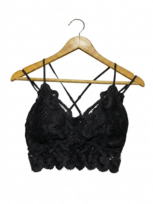 ALTARD RTATC |L| BUST 14| B20| PREMIUM BLACK FLORAL LACE BRALETTE