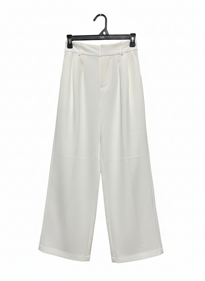 WHITE SANDSTOM |S| WAIST 25| WHITE TAILORED WIDE-LEG TROUSERS