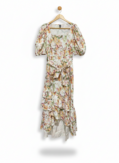 SHEIN |L| BUST 17| ROMANTIC FLORAL TIERED MIDI DRESS