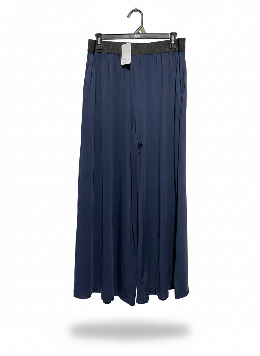 SIMPLE |XL| WAIST 31|C1| ELEGANT NAVY WIDE-LEG PALAZZO TROUSERS