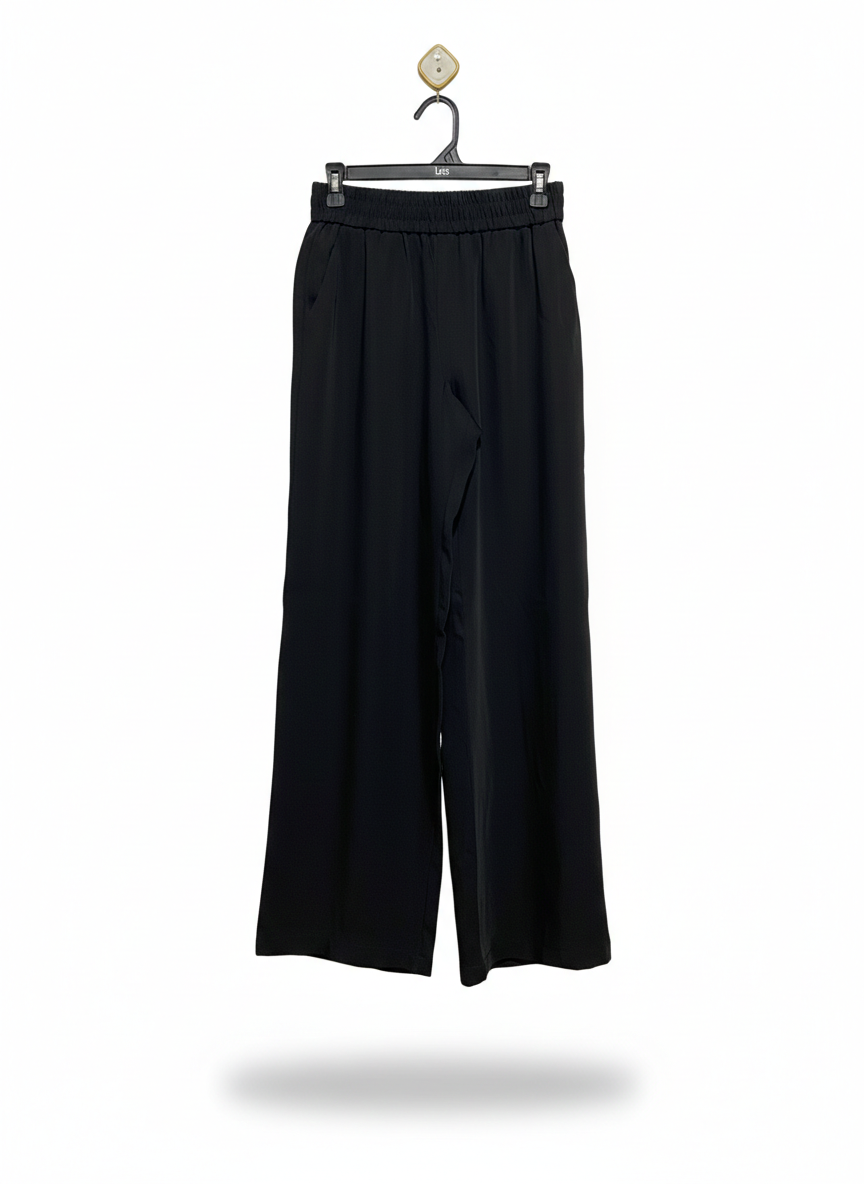 KOOKAI |M| WAIST 27| ESSENTIAL BLACK HIGH-WAIST WIDE-LEG TROUSERS