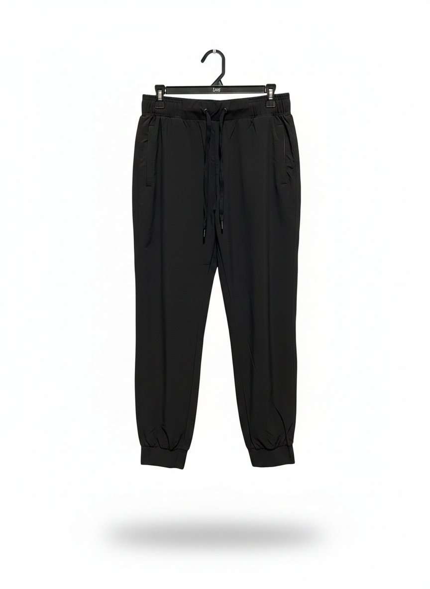 FREELY|M/L|WAIST 30|BLACK CUFFED JOGGERS WITH DRAWSTRING WAISTBAND