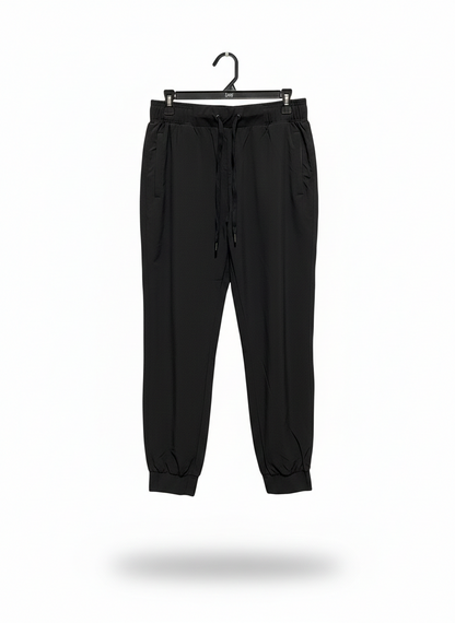 FREELY|M/L|WAIST 30|BLACK CUFFED JOGGERS WITH DRAWSTRING WAISTBAND
