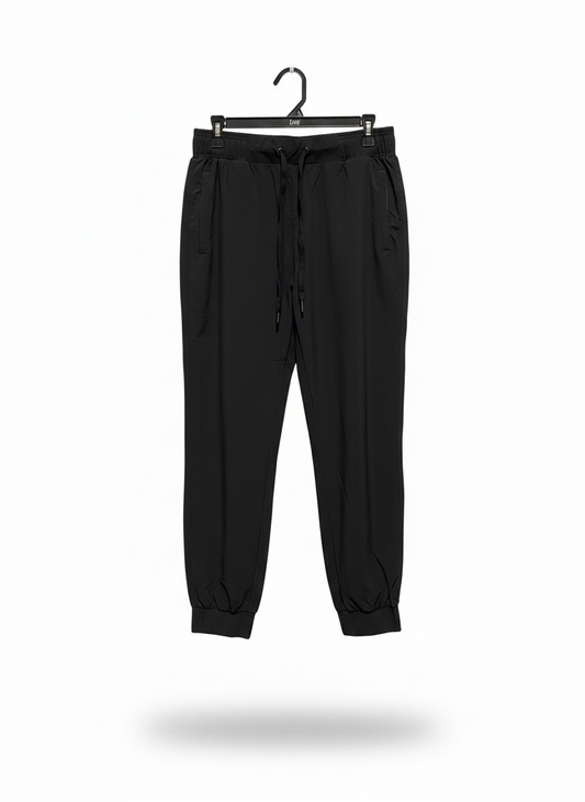 FREELY|M/L|WAIST 30|BLACK CUFFED JOGGERS WITH DRAWSTRING WAISTBAND