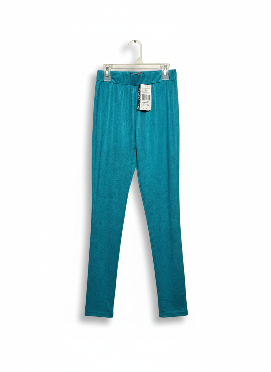 IndiWeaves Women's Teal Cotton Lycra Ankle-Length Leggings|XS|WAIST 22