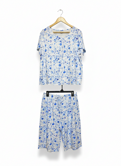 BLUE FLORAL BOTANICAL PYJAMA SET |XL|