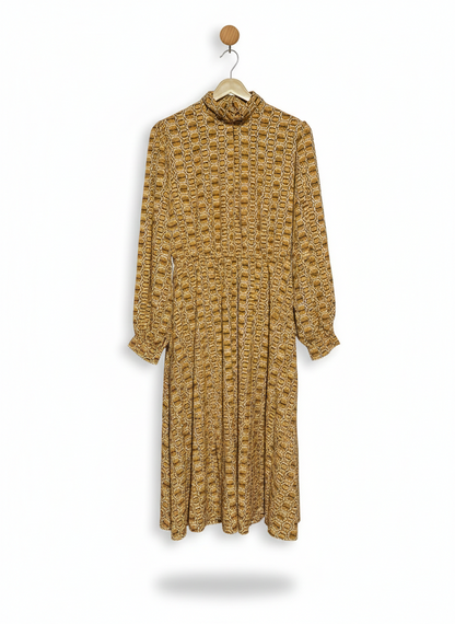 PRIMARK |L| BUST 17| C6| NATURAL LINEN-BLEND TIERED MINI DRESS