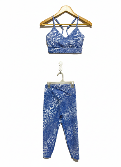 MUSCLE REPUBLIC|SMALL|BLUE AND WHITE SPECKLED ACTIVEWEAR SET (GAPFIT ECLIPSE PRINT)