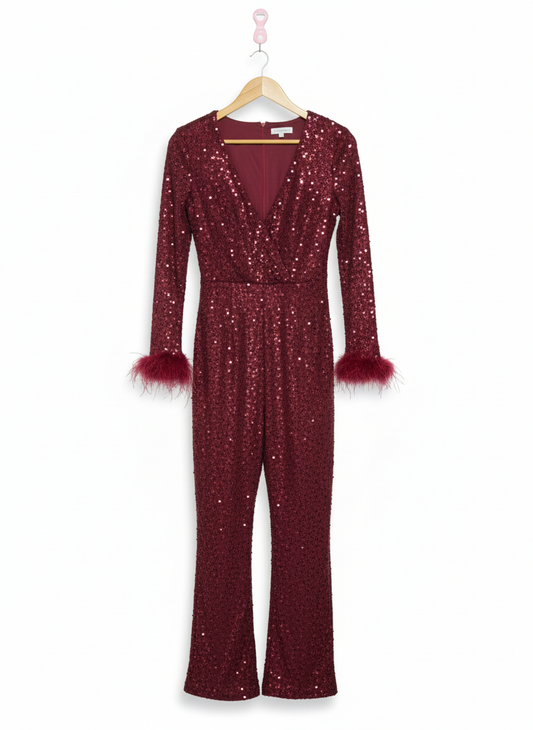 NADINE MERABI RACHEL RED JUMPSUIT|S|BUST 15