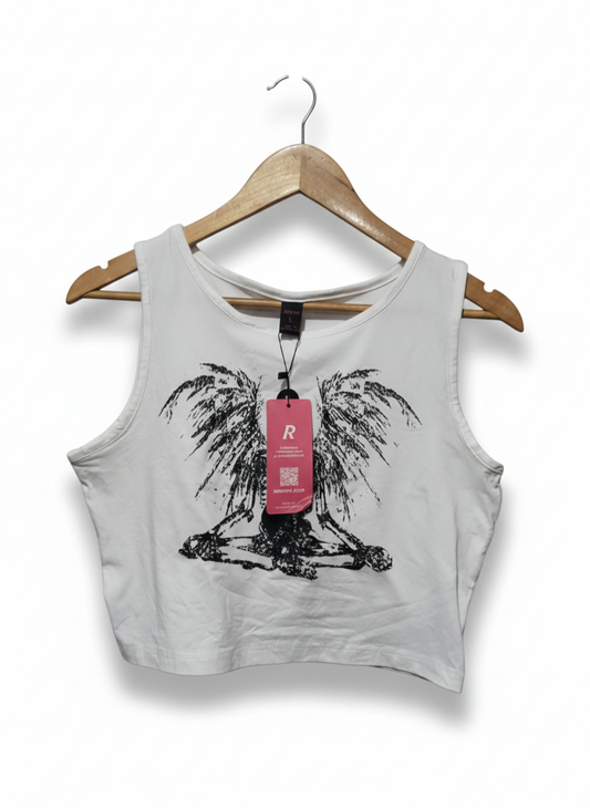 ROMWE|L|BUST 17|Female Meditating Energy Crop Top
