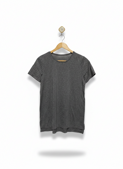 FARGET ACTIVE |M| BUST 18| PREMIUM HEATHER GREY COTTON CREWNECK T-SHIRT ON WOODEN HANGER