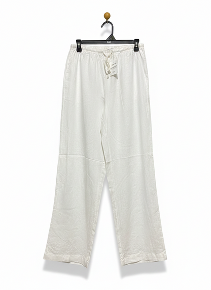 COTTON ON |M| WAIST 28| PREMIUM WHITE LINEN WIDE-LEG LOUNGE PANTS