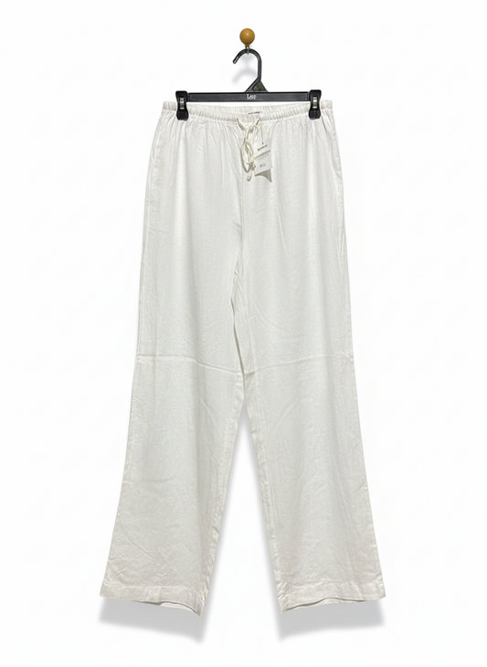 COTTON ON |M| WAIST 28| PREMIUM WHITE LINEN WIDE-LEG LOUNGE PANTS