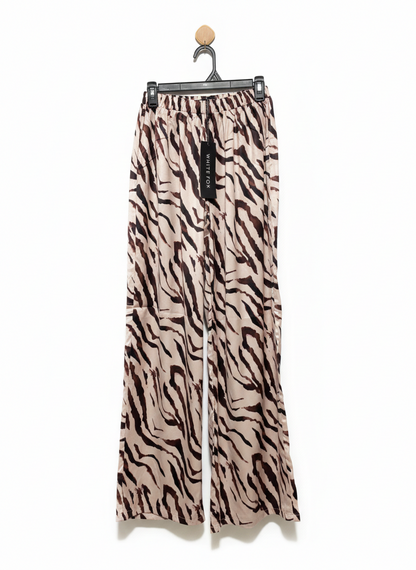 WHITE FOX |S| WAIST 24| WHITE FOX TIGER STRIPE WIDE-LEG PANTS