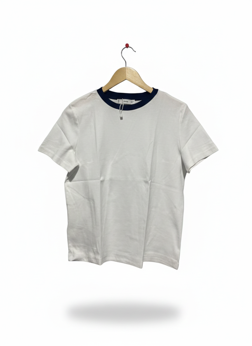 MNG |M| BUST 19| B12|  CLASSIC NAVY-TRIMMED RINGER T SHIRT