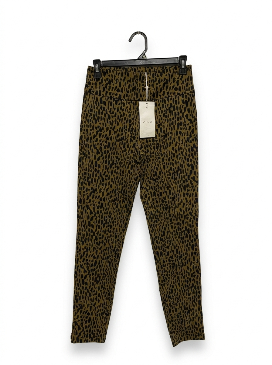 VILA |M| WAIST 26| WOMEN’S HIGH-WAISTED LEOPARD PRINT SKINNY PANTS