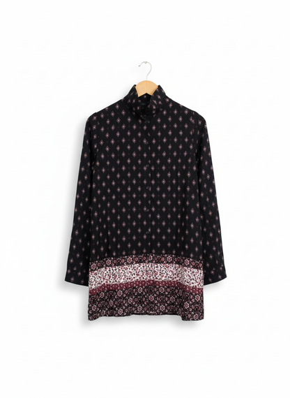 NEW LOOK Black And White Patterned Orient Blouse