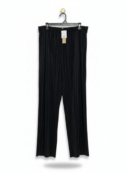 ANKO |XXL| WAIST 36| CHIC BLACK PLISSÉ PLEATED WIDE-LEG PANTS