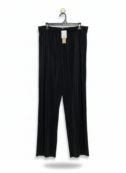 ANKO |XXL| WAIST 36| C8| CHIC BLACK PLISSÉ PLEATED WIDE-LEG PANTS
