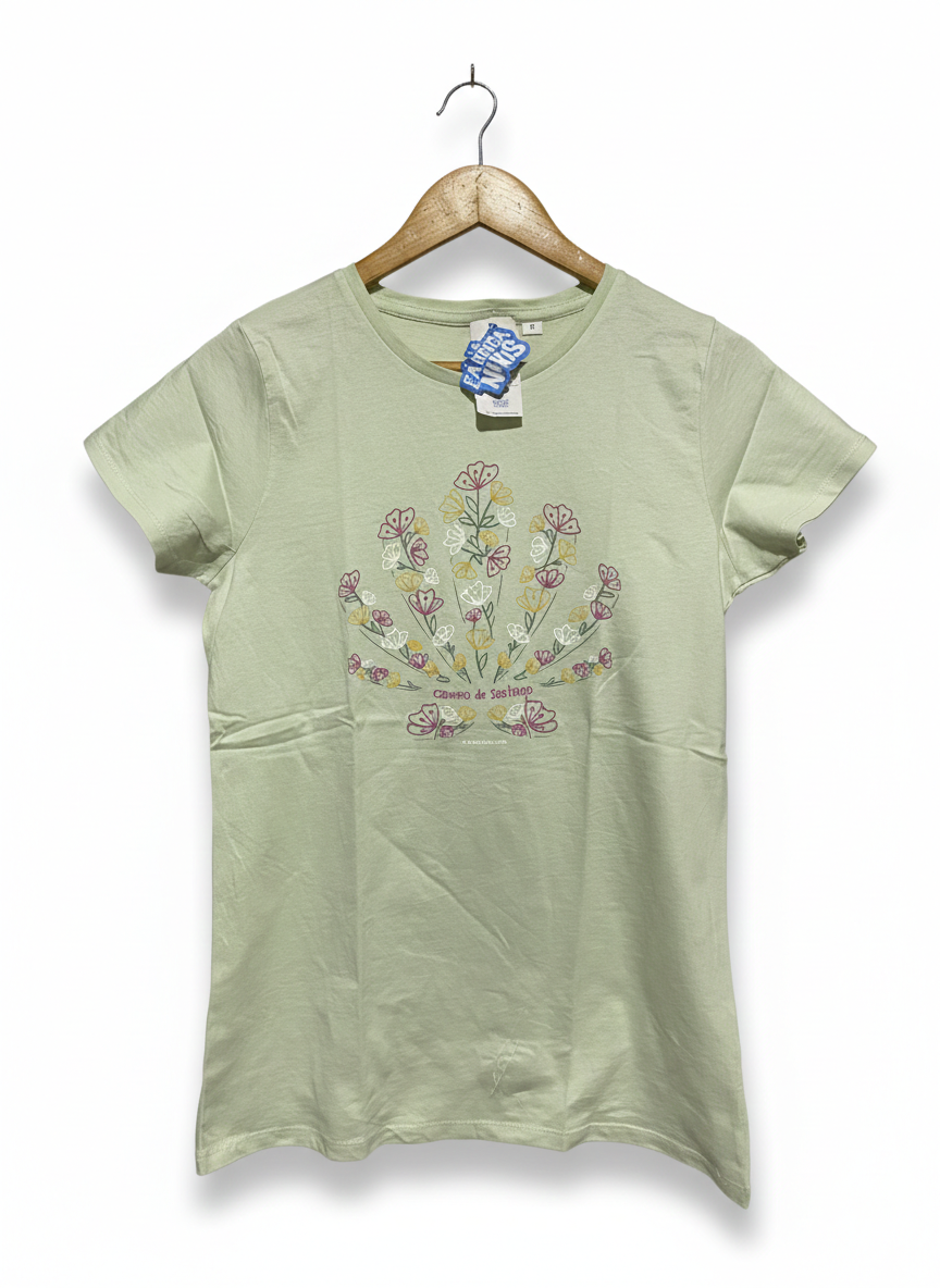 LA FABRICA DE NIKIS |M| BUST 17|B12|WOMEN’S SOFT MINT GREEN GRAPHIC T-SHIRT