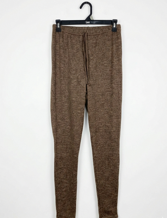 BOOHOO |M| WAIST 26| C8| COZY BROWN MARLED DRAWSTRING JOGGERS