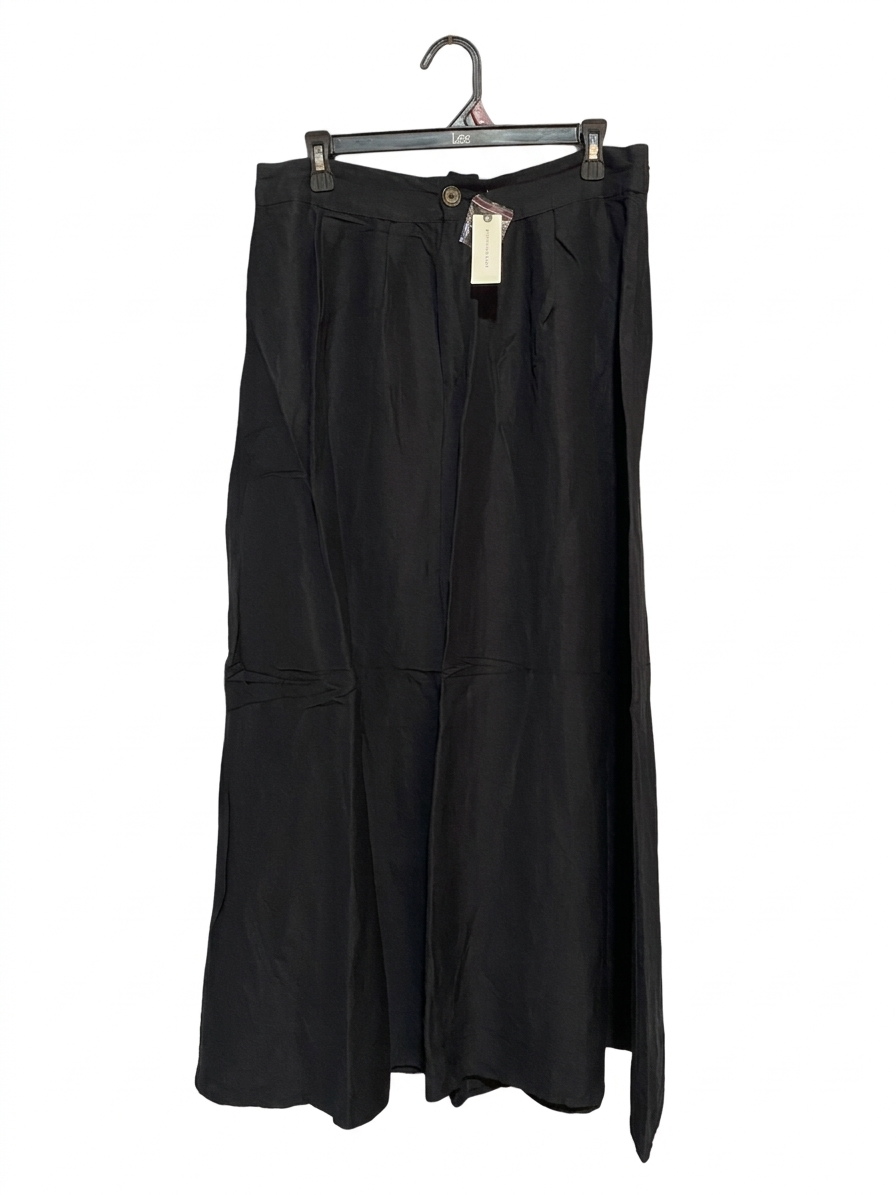 ANTHROPOLOGIE LOVE |XL| WAIST 32| B8| BLACK PLEATED WIDE-LEG CULOTTE PANTS