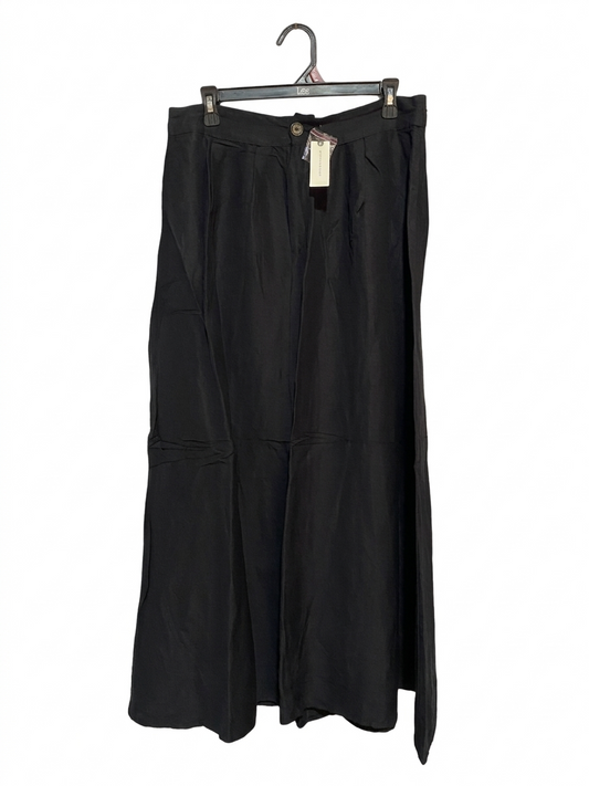 ANTHROPOLOGIE LOVE |XL| WAIST 32| B8| BLACK PLEATED WIDE-LEG CULOTTE PANTS