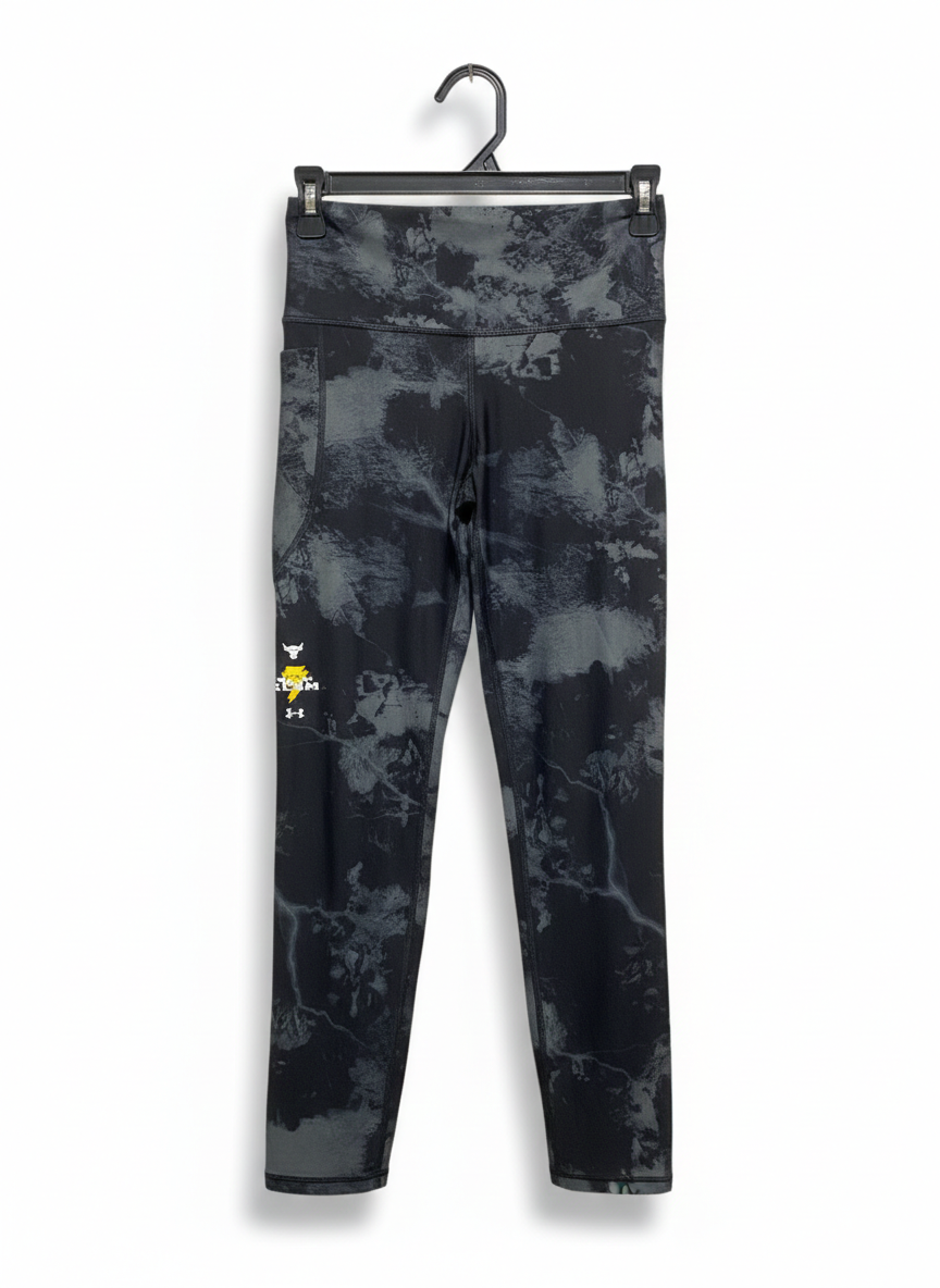 UNDER ARMOUR |S/M| WAIST 24| PROJECT ROCK WOMEN'S HIGH-RISE LEGGINGS - ANTHRACITE CAMO