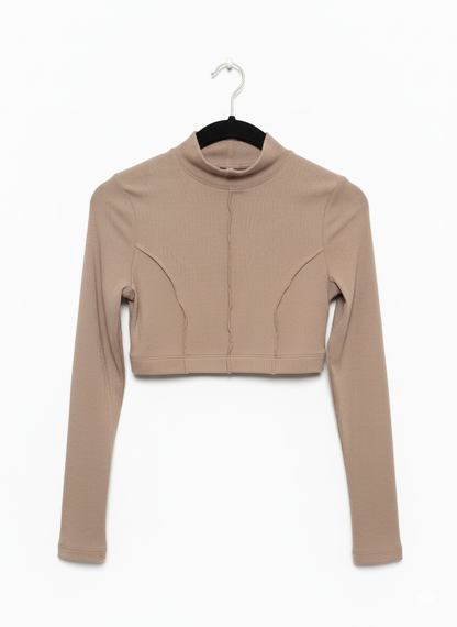 Shein Ribbed  Crop Top Long Sleeves W-15 / L-12.5