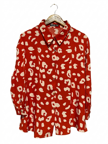 SHEIN  CURVE |XL| BUST 24| B21| LEOPARD PRINT BUTTON-DOWN SHIRT