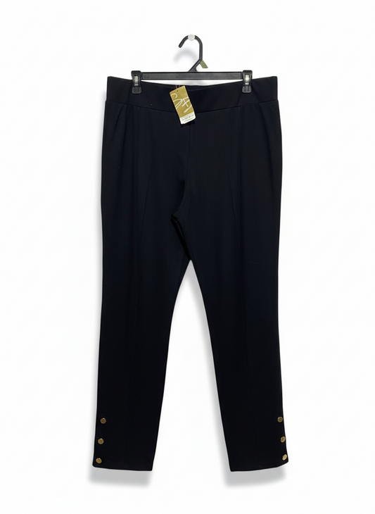 SUZANNE RETRO |XXL| WAIST 36| WOMEN'S SLIM-FIT ANKLE PANTS WITH GOLD BUTTON DETAIL