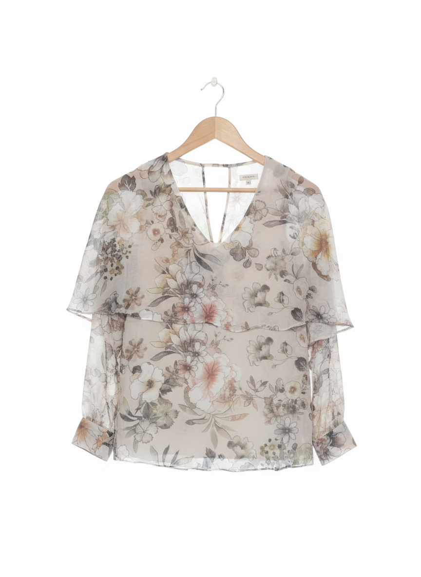 River Island Long-Sleeve fForal Blouse