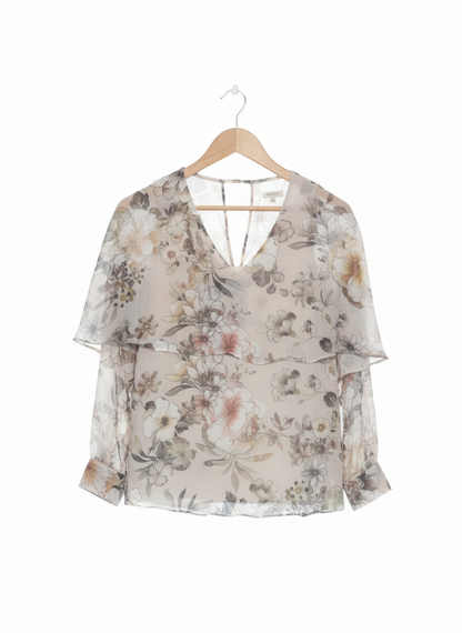 River Island Long-Sleeve fForal Blouse