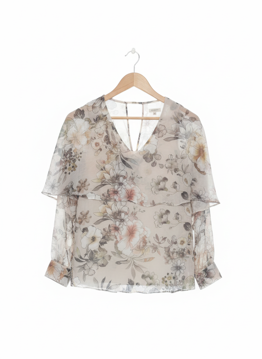 River Island Long-Sleeve fForal Blouse