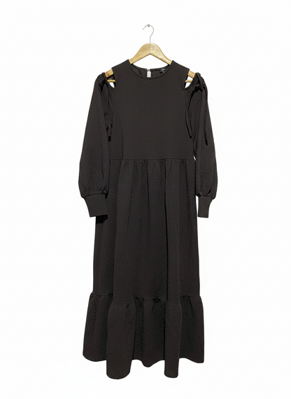 RIVER ISLAND |M| BUST 16|  Black Tiered Maxi Dress
