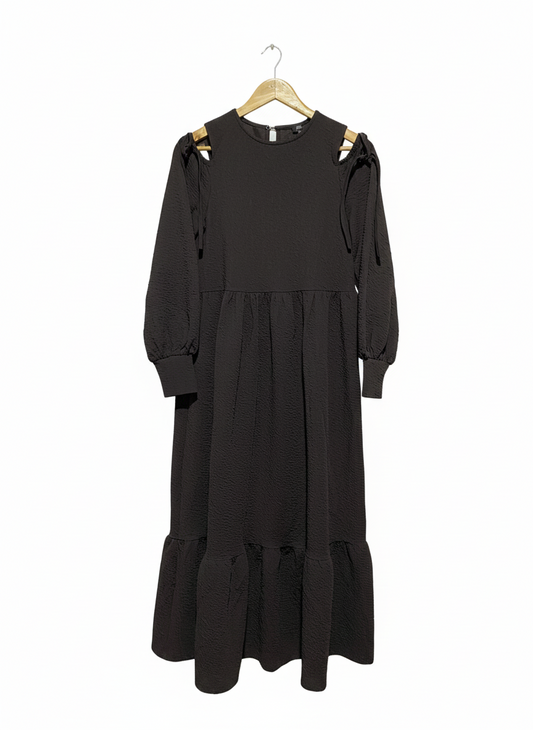 RIVER ISLAND |M| BUST 16|  Black Tiered Maxi Dress