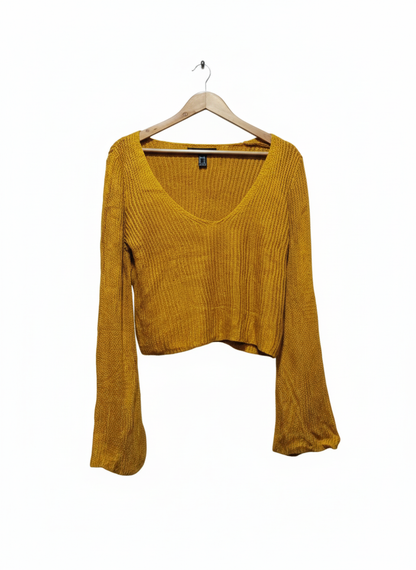 Forever 21 Mustard Yellow Bell Sleeve Sweater