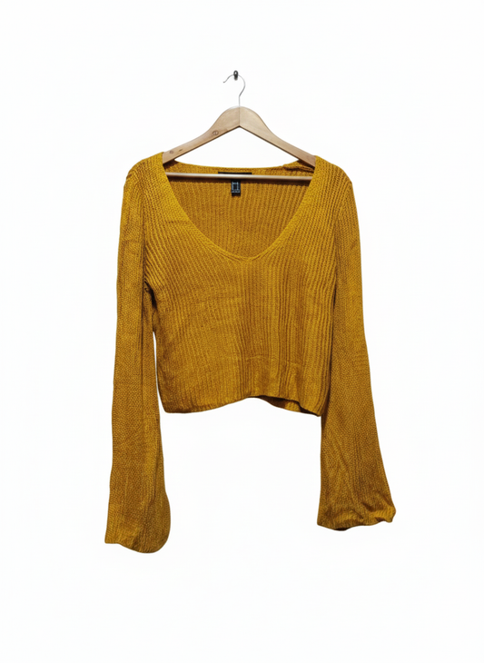 Forever 21 Mustard Yellow Bell Sleeve Sweater