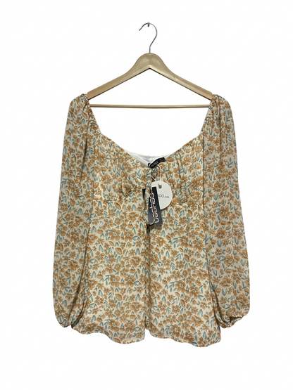 BOOHOO |M| BUST 17| B9| FLORAL MILKMAID STYLE PUFF SLEEVE BLOUSE FOR WOMEN