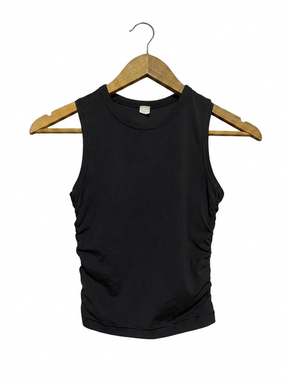 LULULEMON  | S| BUST 12| SLEEK BLACK HIGH-NECK RUCHED TANK TOP -