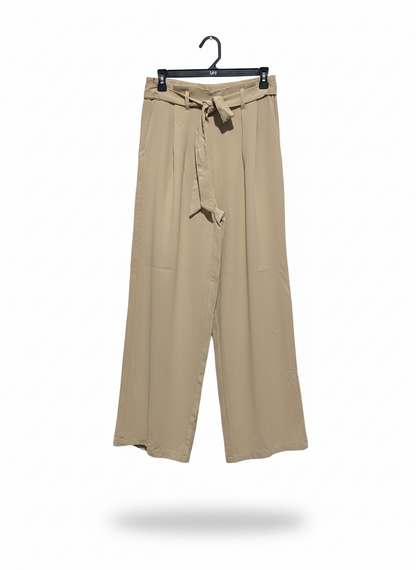 SHEIN |S| WAIST 28| SAND HIGH-WAISTED WIDE-LEG TROUSERS