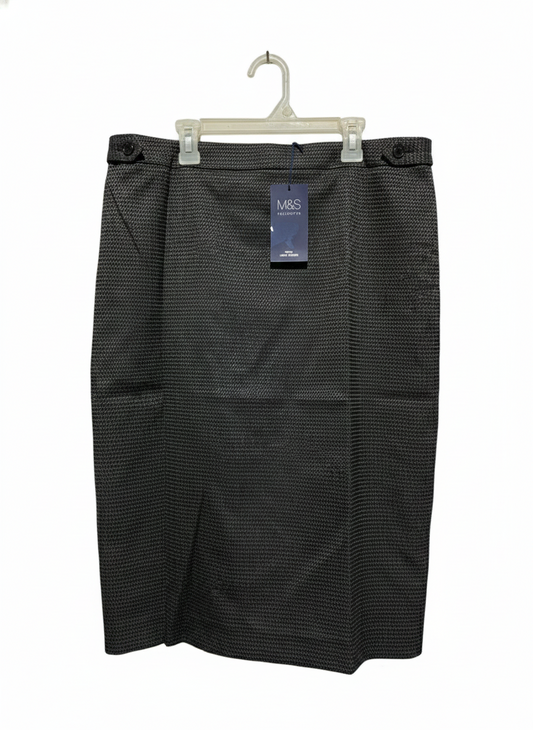 M&S COLLECTION |L\XL| WAIST 34| Black and White Checked Pencil Skirt