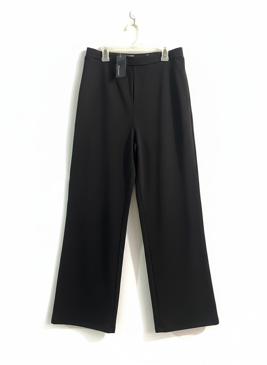 SBETRO|L|WAIST 28|BLACK WIDE-LEG TROUSERS