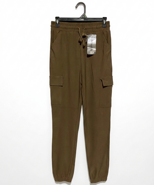 FASHION |S/M| WAIST 26| C7| UTILITY CARGO JOGGERS – OLIVE DRAB