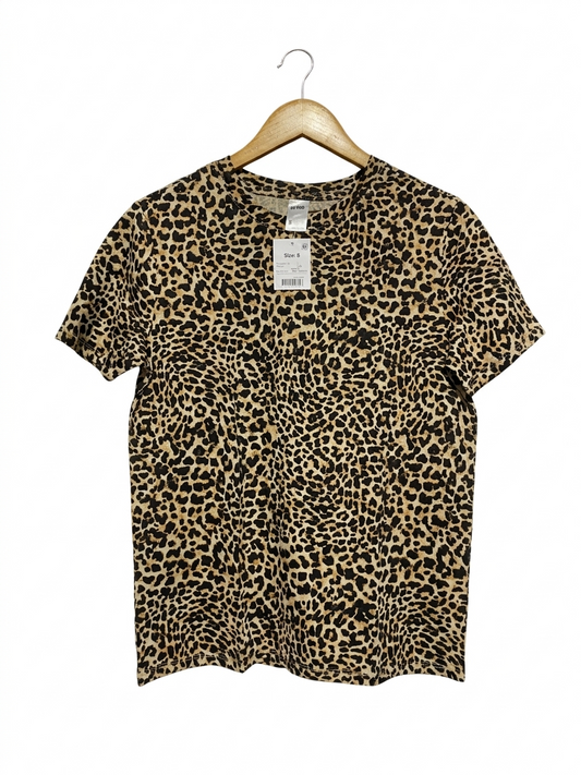ANKO |M| BUST 18| B6| GEORGE LEOPARD PRINT CLASSIC CREW NECK T-SHIRT