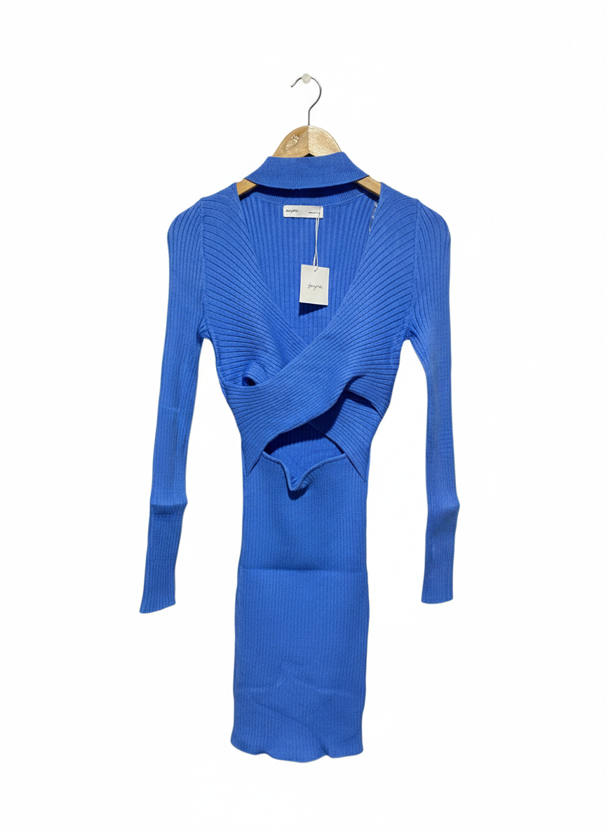 SUPRE |M| BUST 12|Blue Ribbed Knit Mini Dress