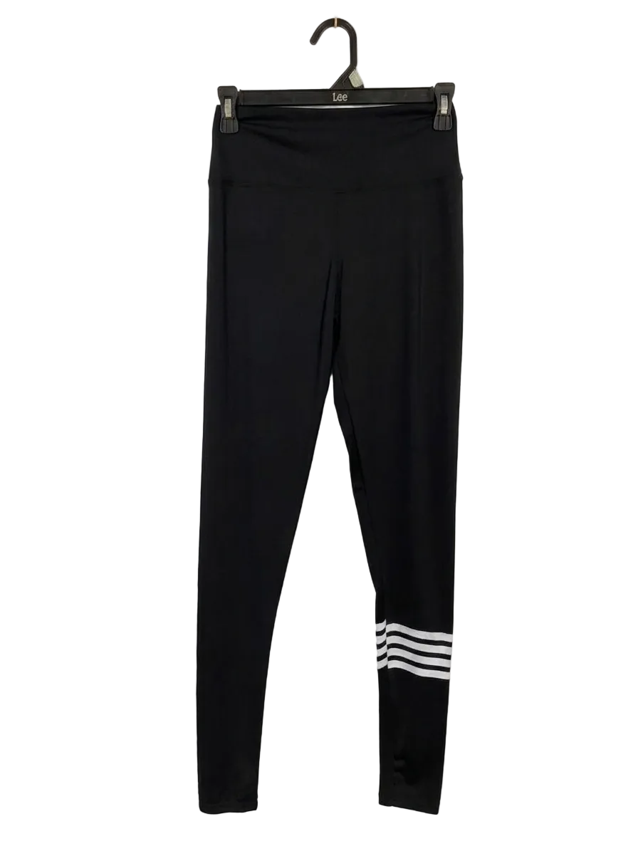 |XS| WAIST 24| B20| BLACK HIGH-WAISTED LEGGINGS