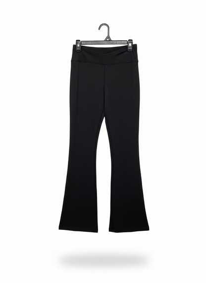 BLACK HIGH-WAISTED FLARED LEGGINGS |M| WAIST 26|
