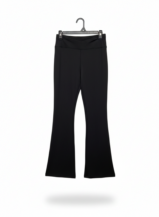 BLACK HIGH-WAISTED FLARED LEGGINGS |M| WAIST 26|
