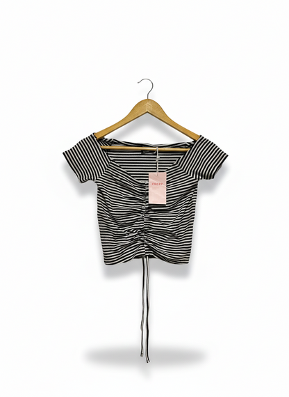 CROPP |M| BUST 14| CROPP STRIPED RUCHED BUST TOP